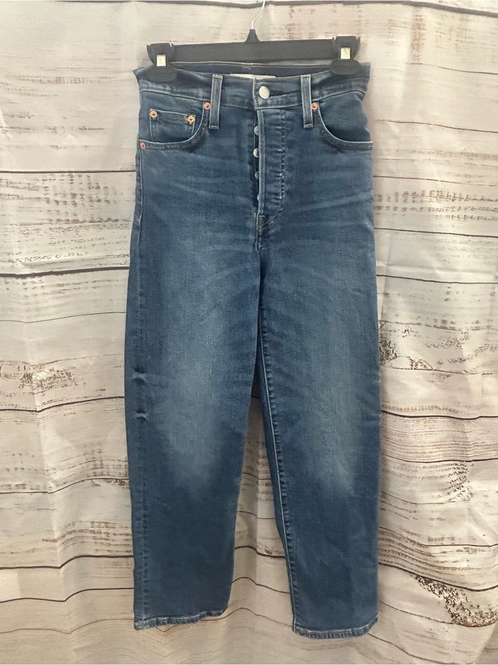 Levi's Women Ribcage Straight Ankle Button Fly Jeans  Blue Size 25